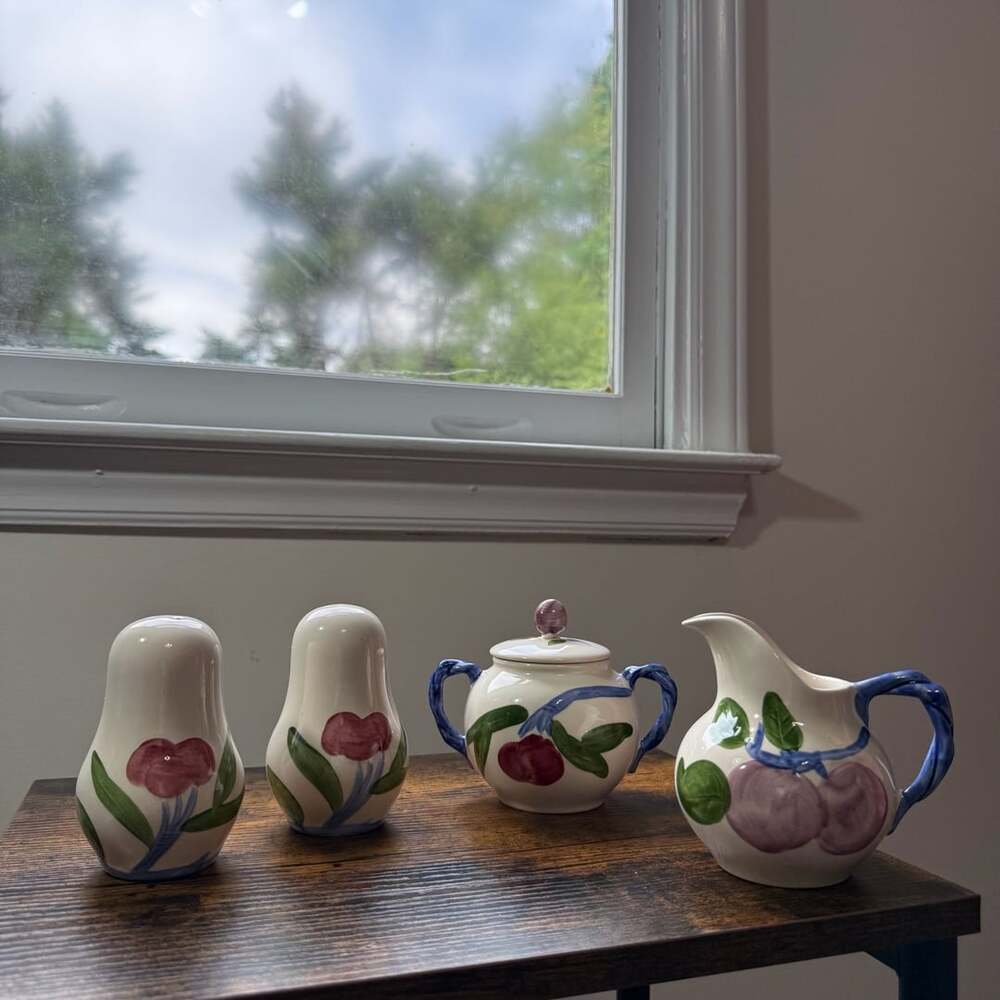 VTG Franciscan Orchard Glade Cream and Sugar Set Salt Pepper Shaker Collectible